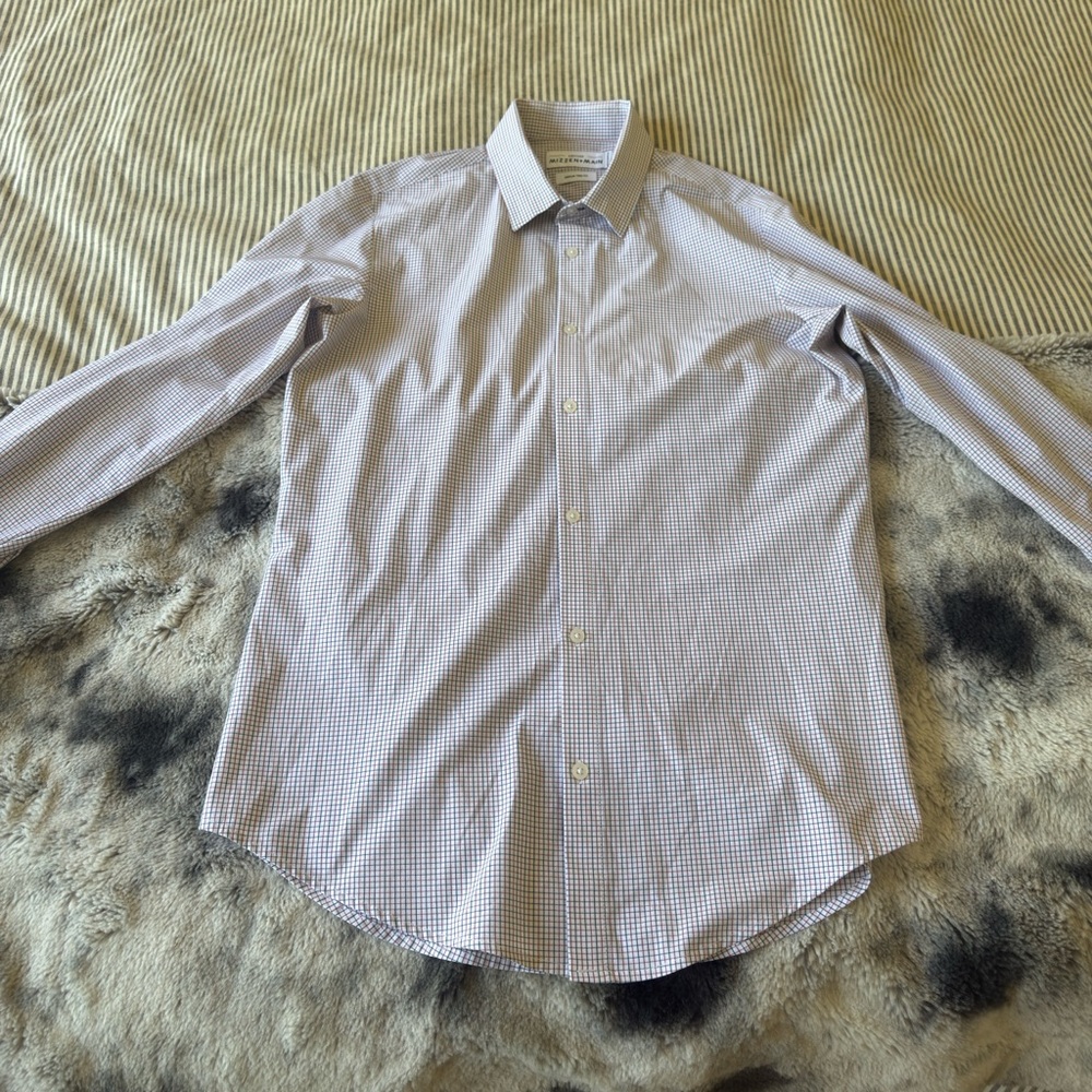 Mizzen+Main Leeward White, Black, and Red Dress Shirt